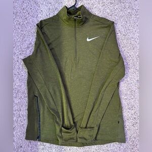 Nike Premium Quarter 1/4 Running Zip Mens Green Large